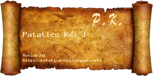 Patatics Kál névjegykártya